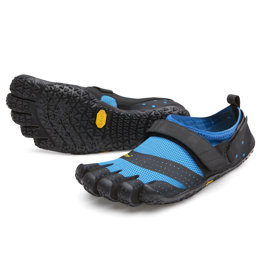 Vibram Fivefingers V-Aqua Mens Water Shoes Blue/Black Australia (FUY468390)